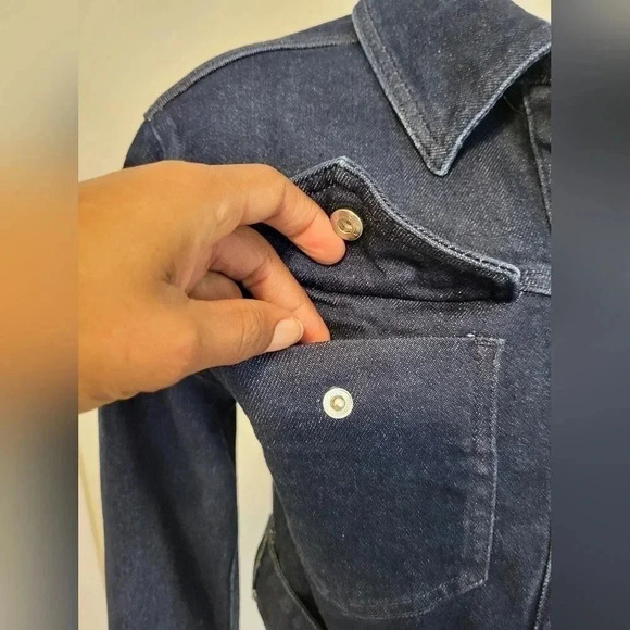 Good American 70's Icon Denim Snap Button Closure Jean Jacket(0)XS - Picture 10 of 15